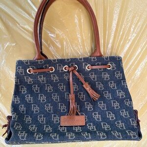 Dooney & Bourke Navy and Tan Tote Bag